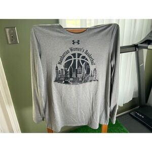 Under Armour Manhattan Womens Basketball HeatGear Long Sleeve Shirt Grey Medium